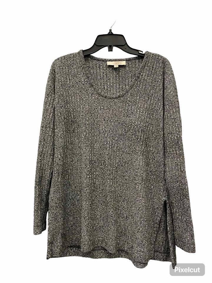 Loft Size L Gray Heather Long Sleeve Shirts