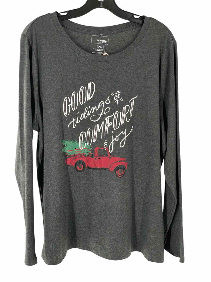 Sonoma Size XXL Grey Christmas Long Sleeve Shirts