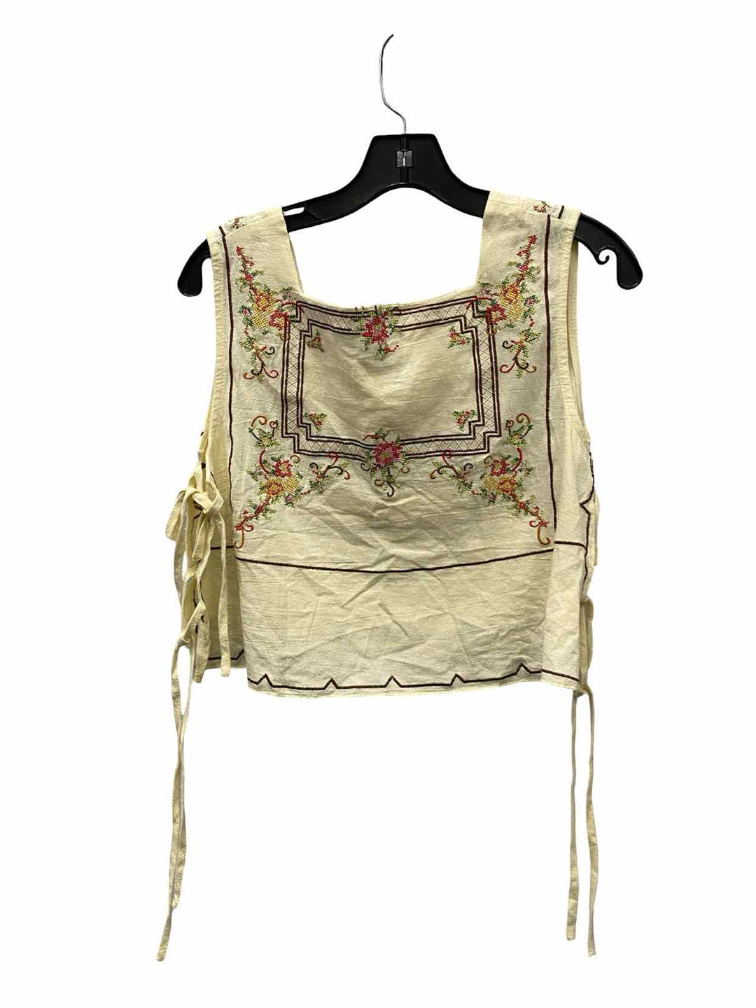 Unknown Brand Size S/M Beige Embroidered Tank Top