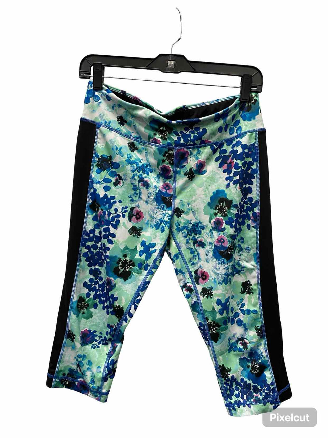 Rainbeau Size M Blue Green Floral Athletic Pants