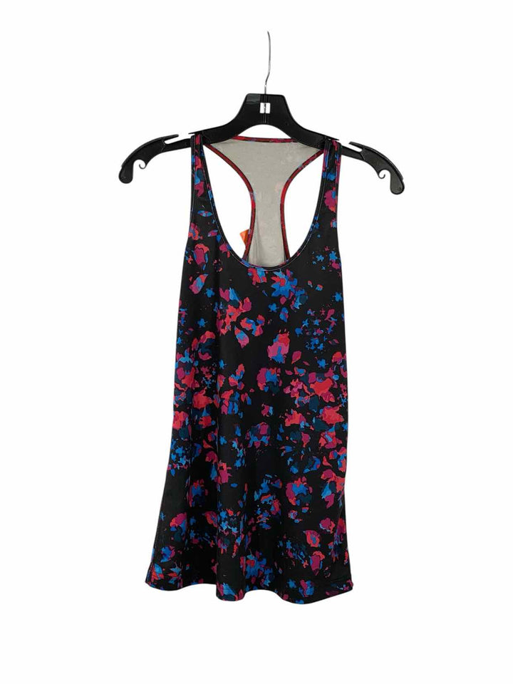 Lululemon Size L Black Pink/Blue Print Athletic Tank Top
