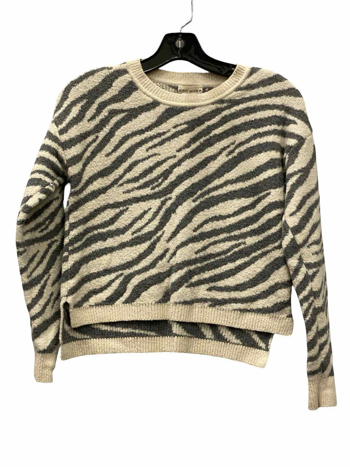 Yet Again Size XS Grey White Sweater
