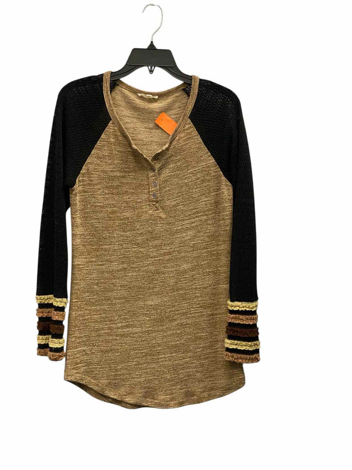 Mystree Size S Brown Black Long Sleeve Shirts
