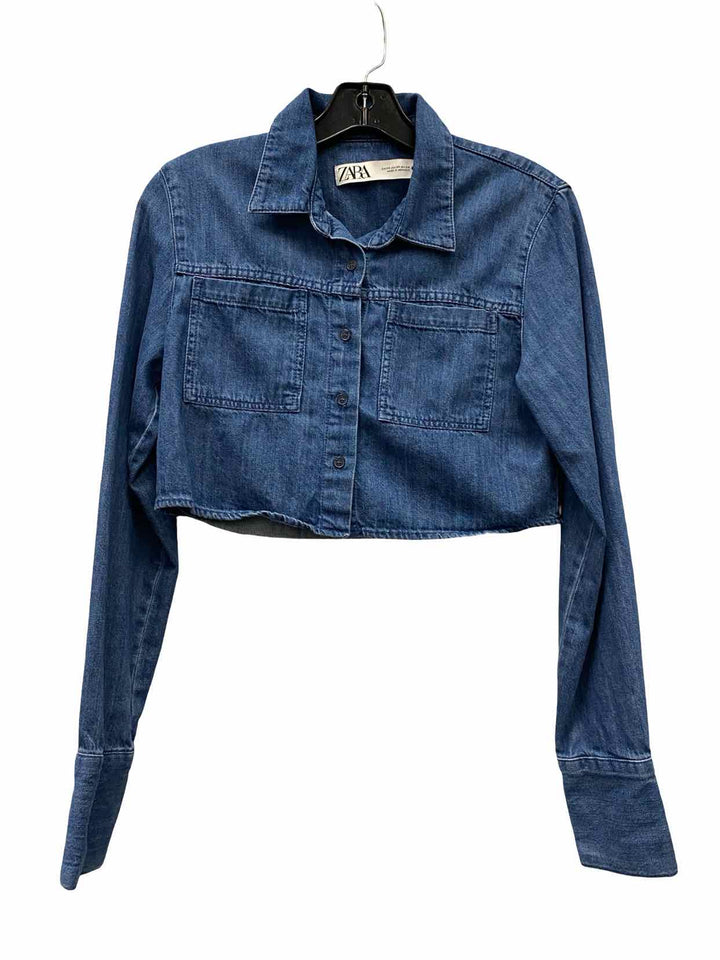 ZARA Size XS Blue Long Sleeve Shirts