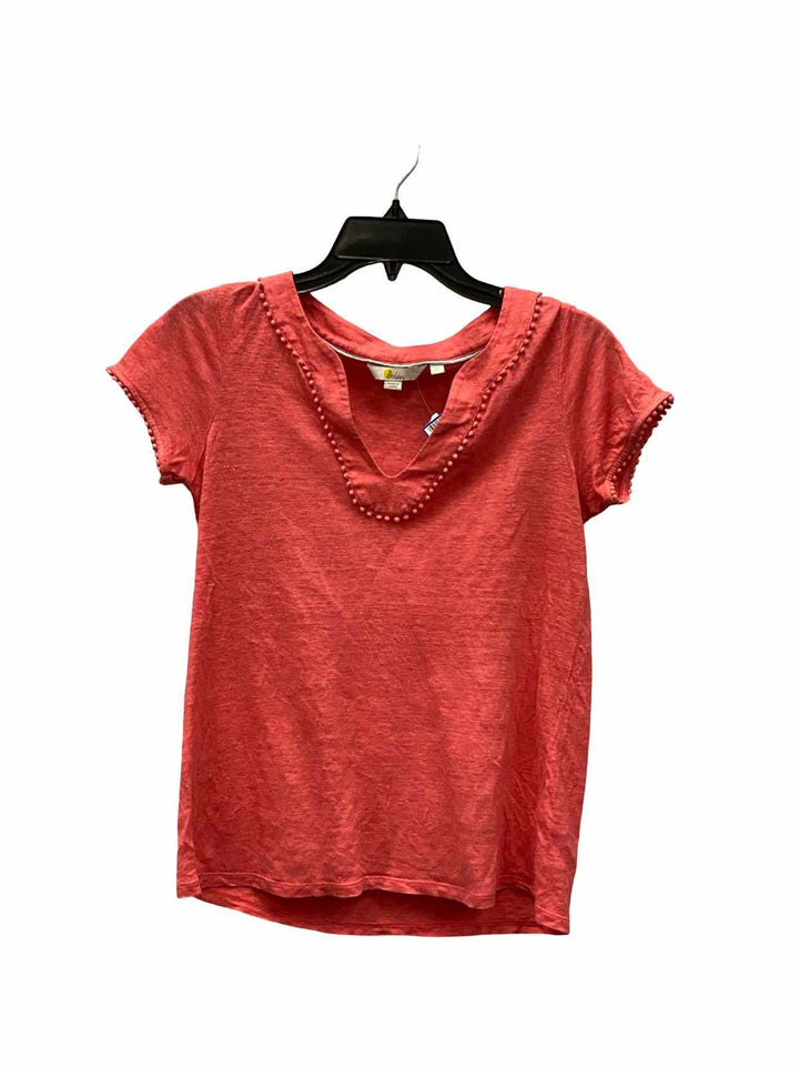 Boden Size XS Pink 100% Linen Short Sleeve Shirts