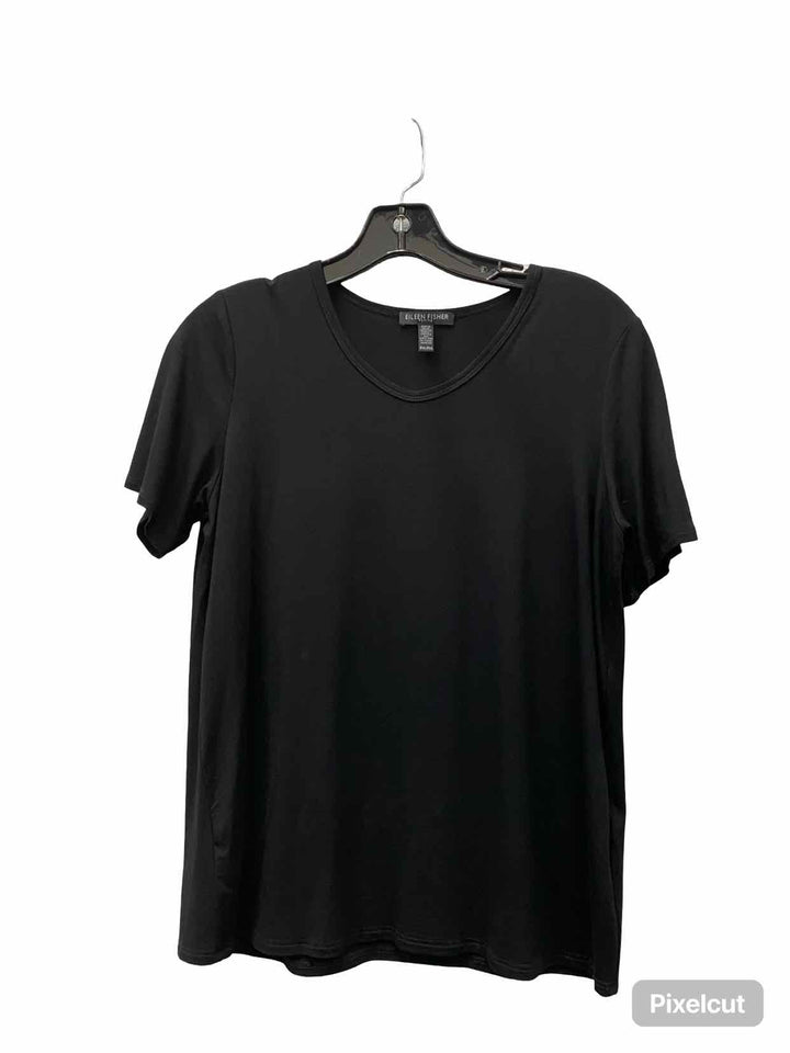 Eileen Fisher Size MP Black Short Sleeve Shirts