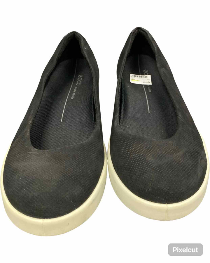 Ecco Shoe Size 40 Black Leather Flats