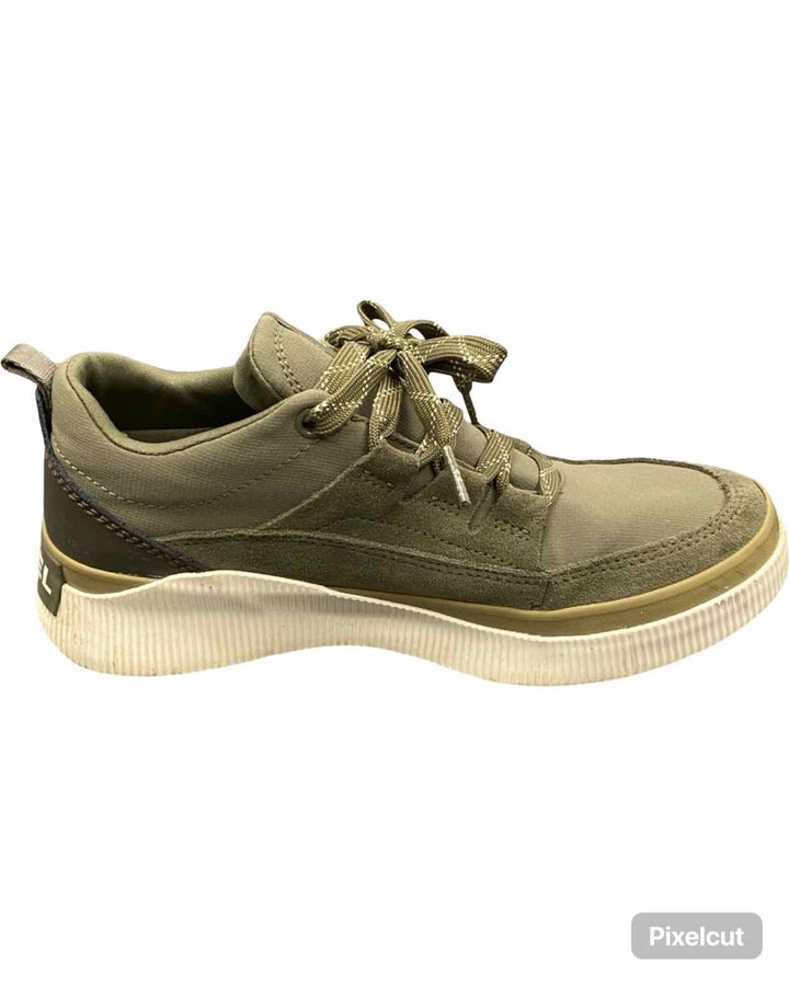 Sorel Shoe Size 8 Green Suede Out N About IV Low Sneakers
