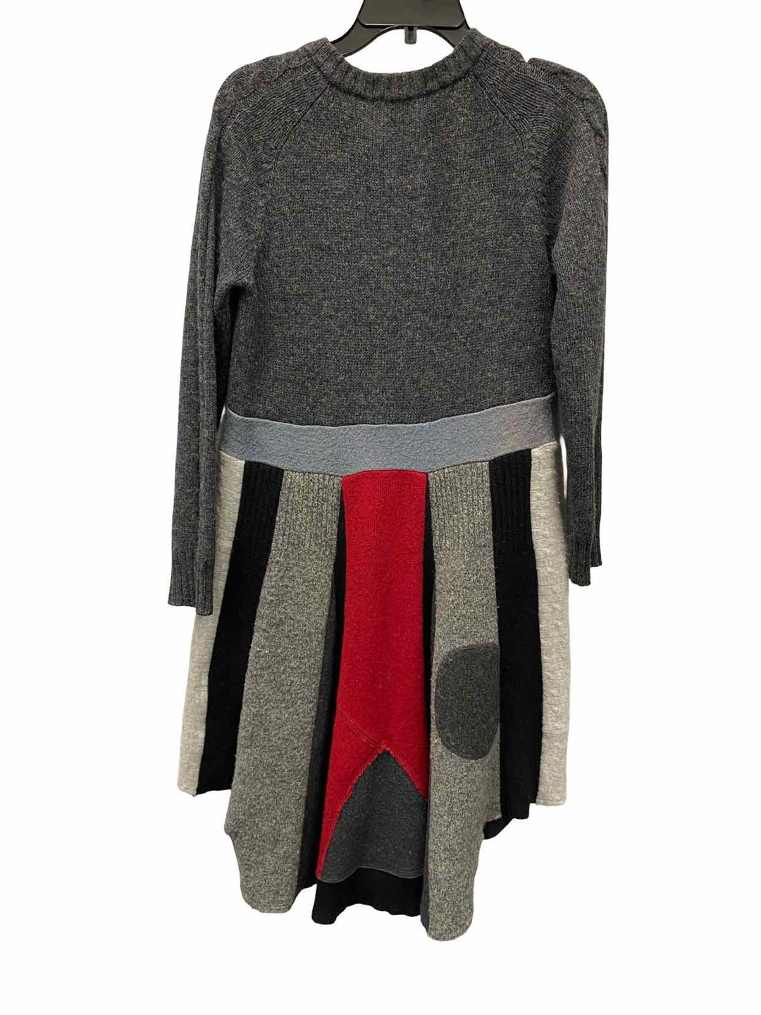 Lillith Moon Size M Gray Red Upcycled Mostly Wool Fabrics Dress