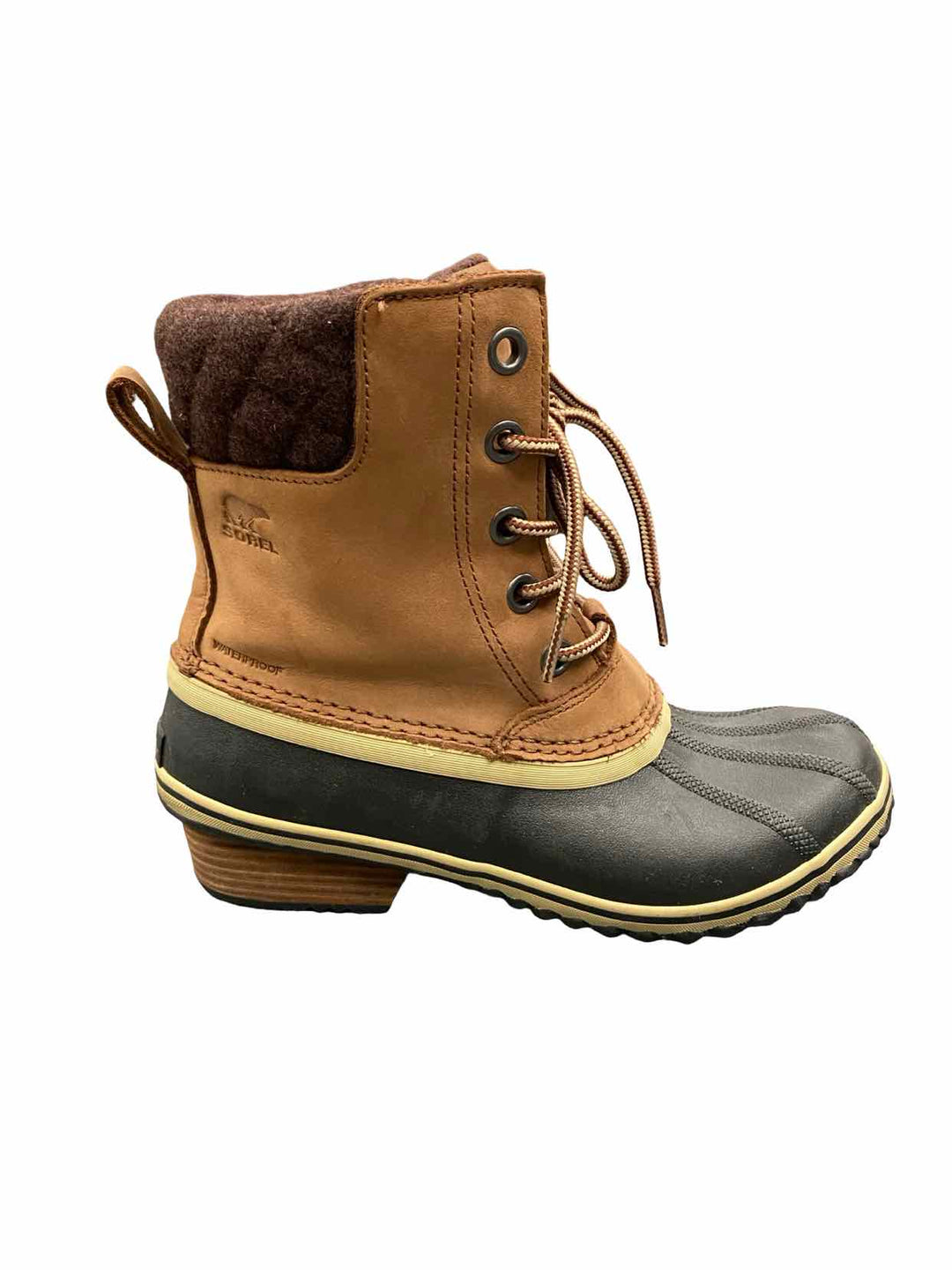 Sorel Shoe Size 9 Brown Leather Waterproof Slimpack II Lace Boots(Ankle)