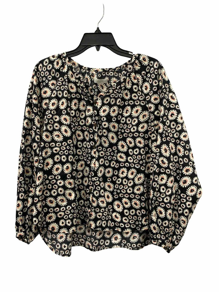Outerknown Size M Black White Floral Long Sleeve Shirts