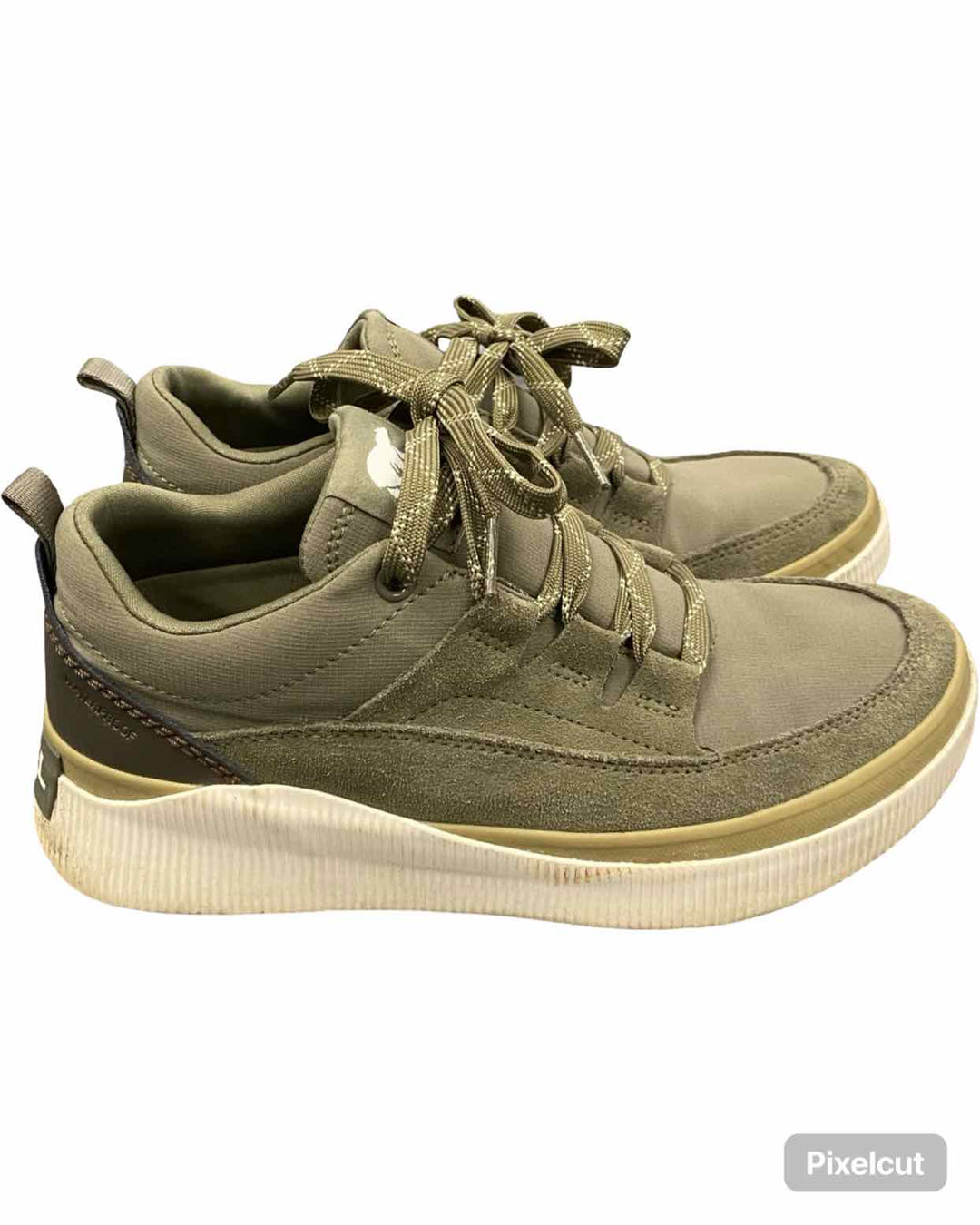 Sorel Shoe Size 8 Green Suede Out N About IV Low Sneakers
