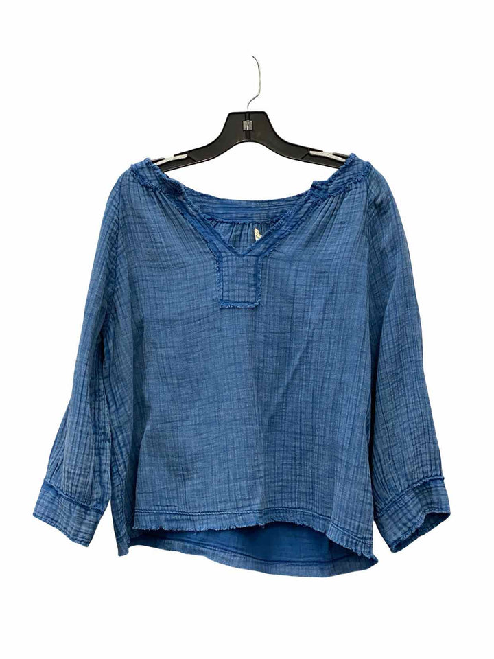 Natural Life Size L Blue 100% cotton Long Sleeve Shirts