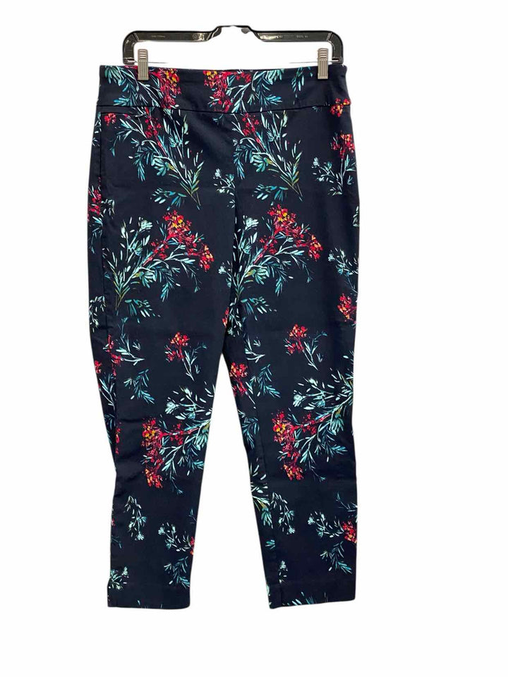 Van Heusen Size 12 Navy Blue Multi Floral Pants