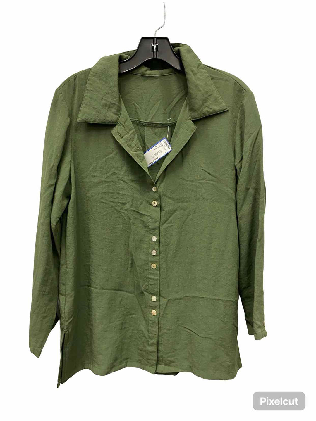 Fridaze Size S Green 100% Linen Long Sleeve Shirts