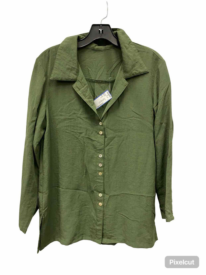 Fridaze Size S Green 100% Linen Long Sleeve Shirts
