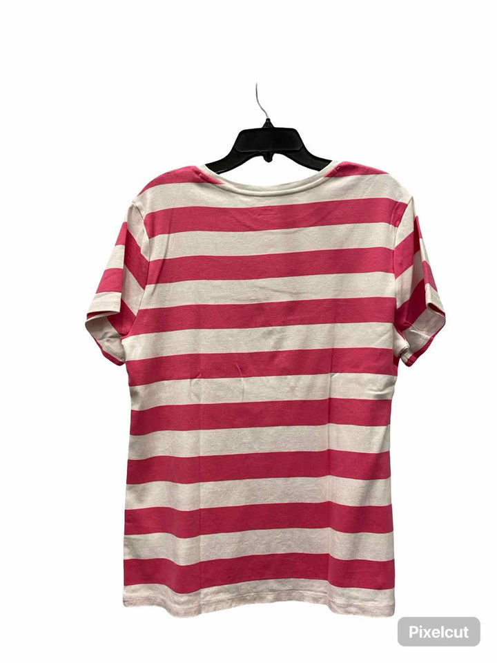 Tommy Hilfiger Size XXL White Pink Stripe T-shirt