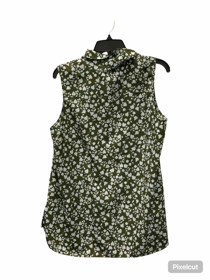 Cabi Size L Green Blue Floral Tank Top