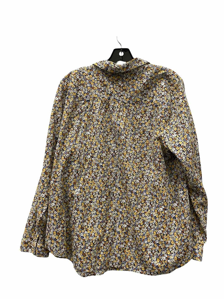 J Jill Size L Multi-Color Floral Long Sleeve Shirts