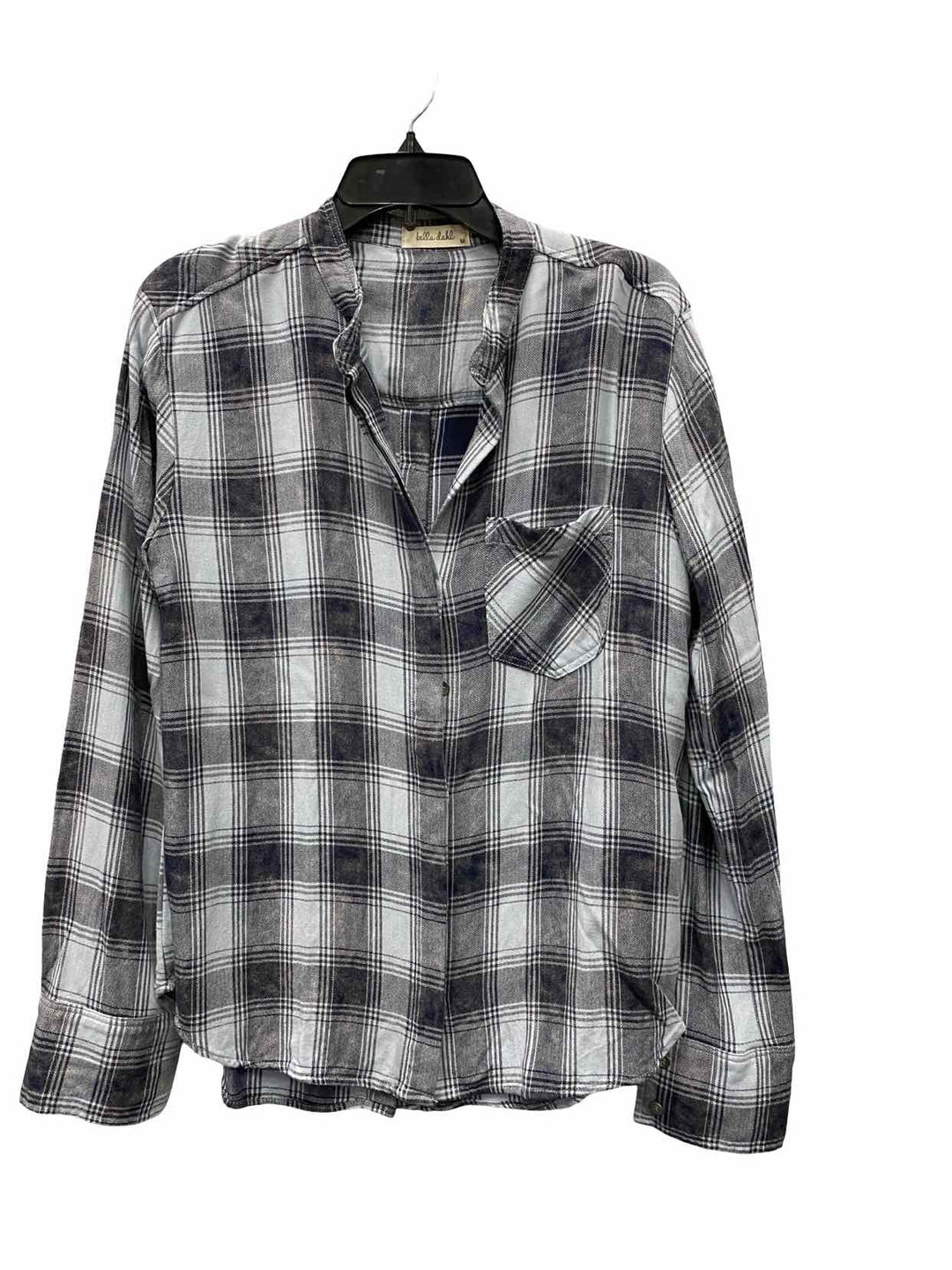 Bella Dahl Size M Blue Plaid Long Sleeve Shirts