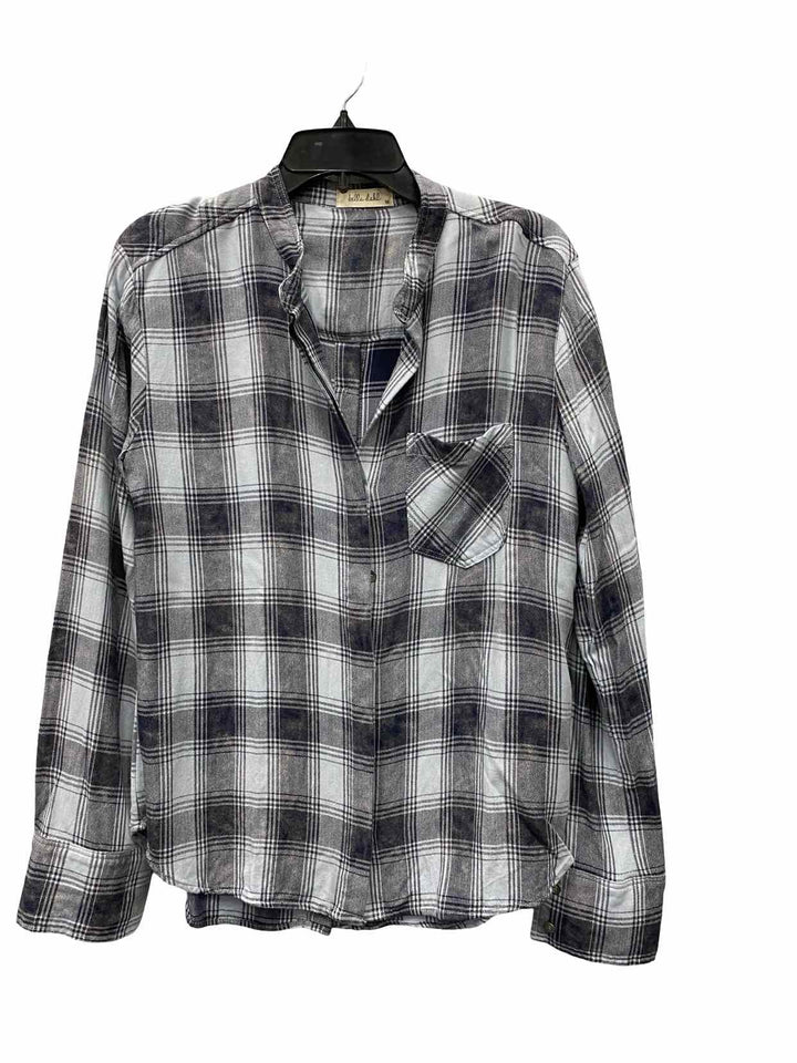 Bella Dahl Size M Blue Plaid Long Sleeve Shirts