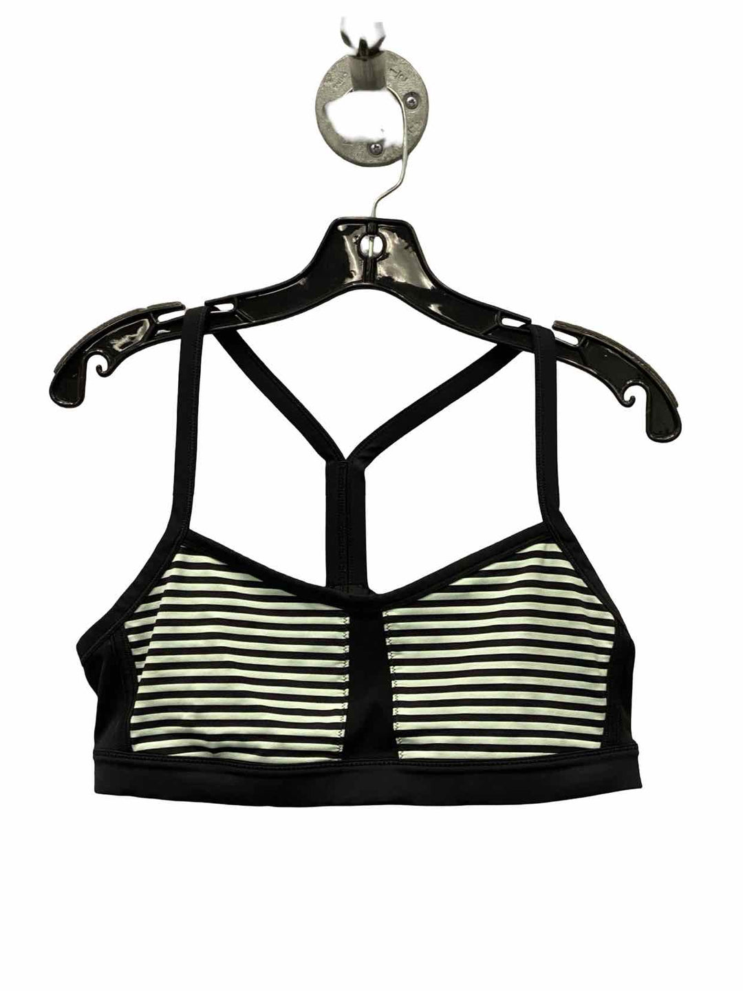 Lululemon Size 12 Black Blue Stripe Athletic Bra