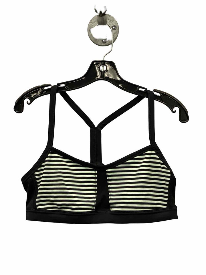 Lululemon Size 12 Black Blue Stripe Athletic Bra