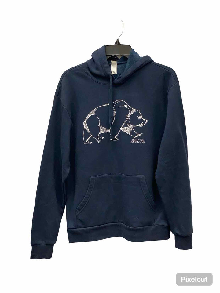 frost + fur Size M Navy Bear Hoodie Sweatshirt