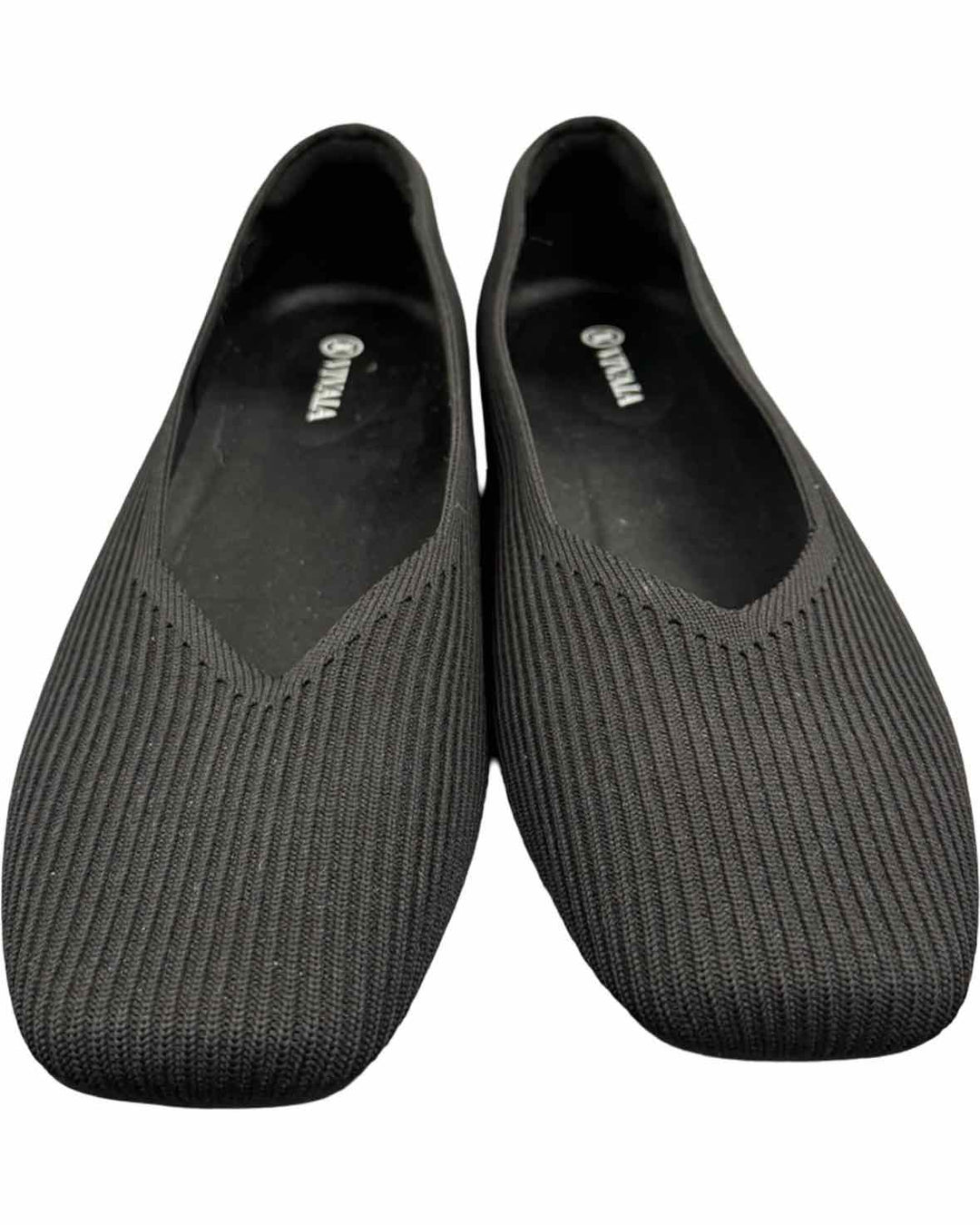 Vivaia Shoe Size 41.5 Black Square-Toe V-Cut Flats