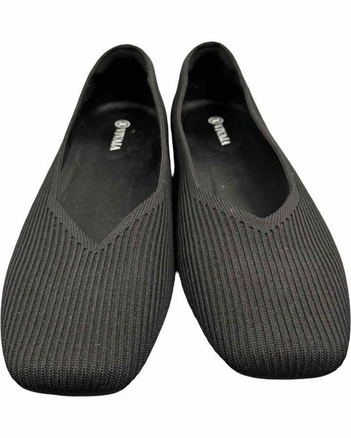 Vivaia Shoe Size 41.5 Black Square-Toe V-Cut Flats