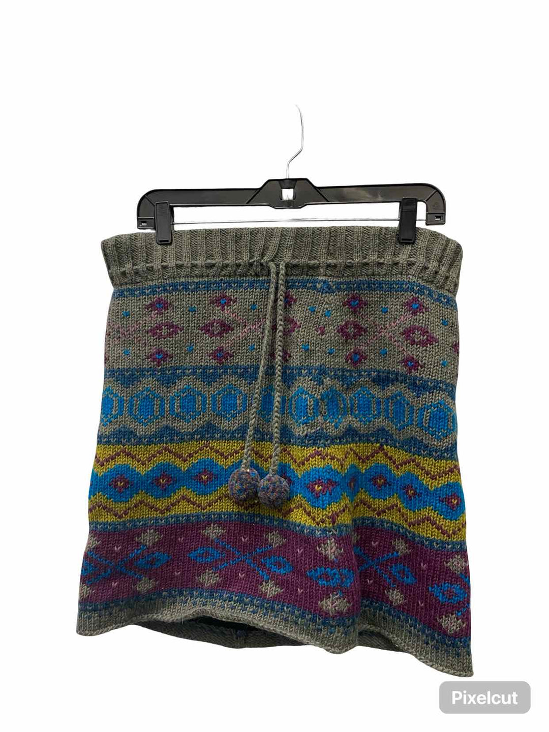 Everest Size L Gray Print Knit Skirt
