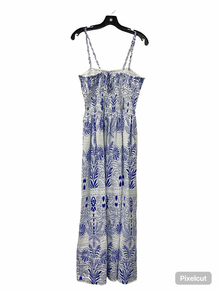 Z supply Size L White Blue Floral Dress