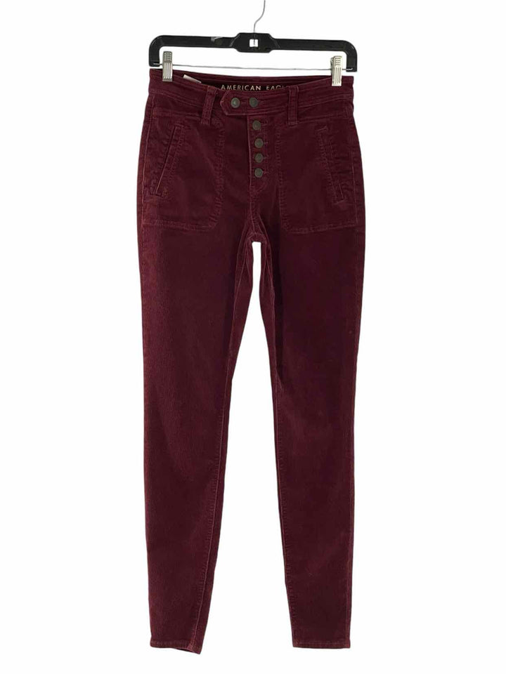 American Eagle Size 2 Maroon Corduroy Pants