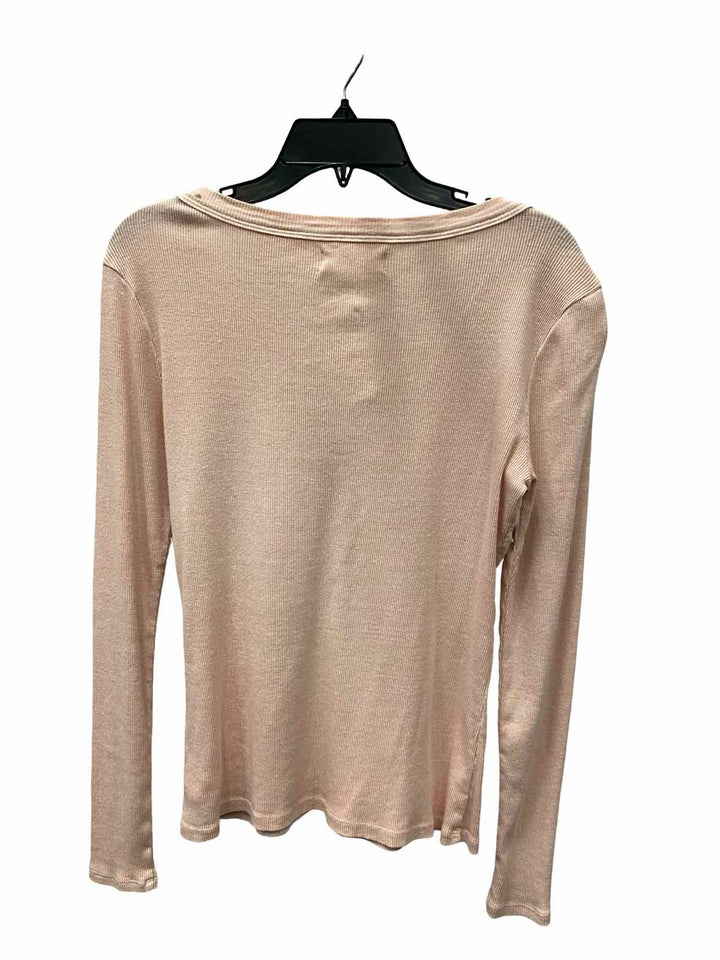 Lucky Brand Size M Pink Ribbed 100% cotton Long Sleeve Shirts