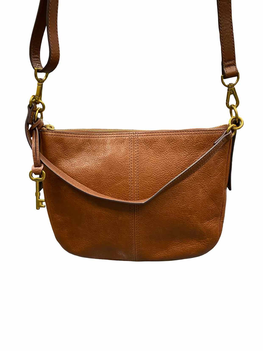 Fossil Brown W/Crossbody Strap Purse