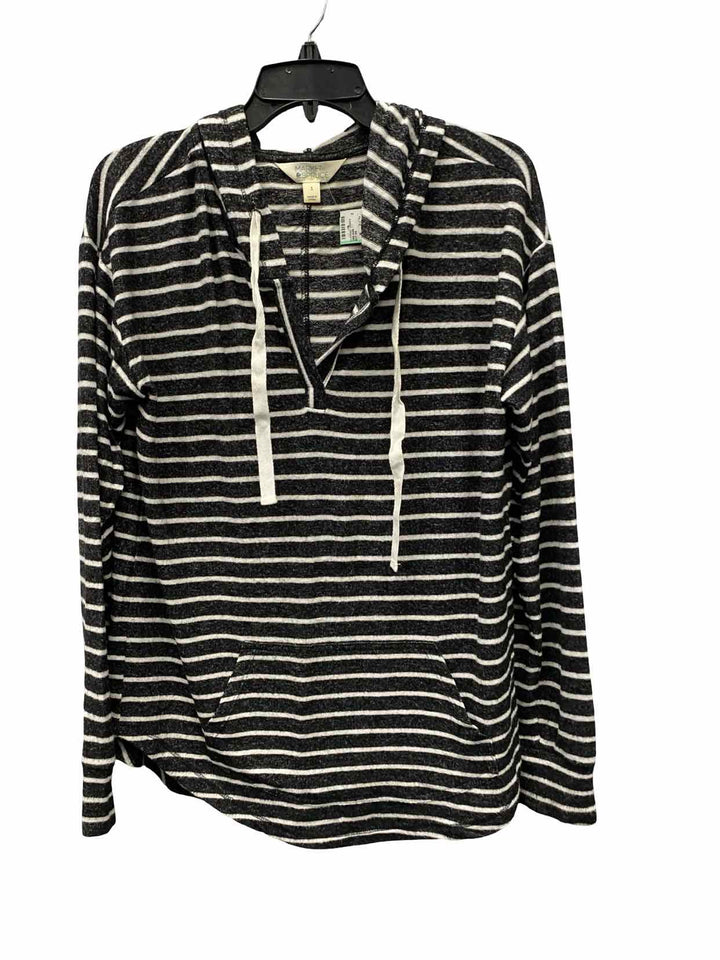 Market & Spruce Size S White Black Striped Long Sleeve Shirts