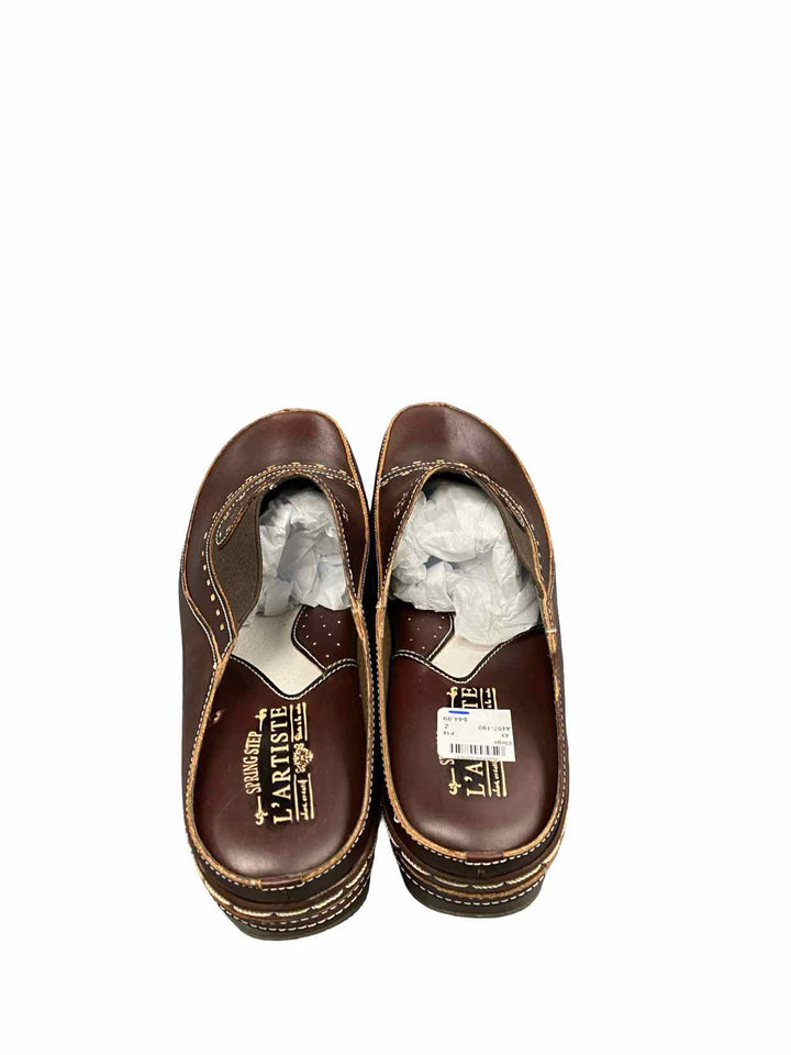 L'Artiste Shoe Size 43 Brown Leather Chino New in Box Clogs