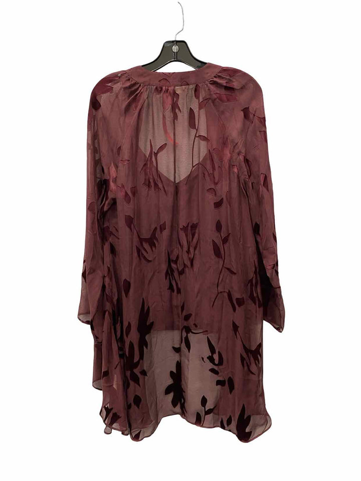 Soft Surroundings Size M Purple Floral Long Sleeve Shirts