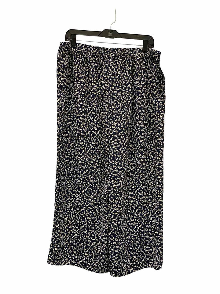 J Jill Size M Navy White Floral Pants