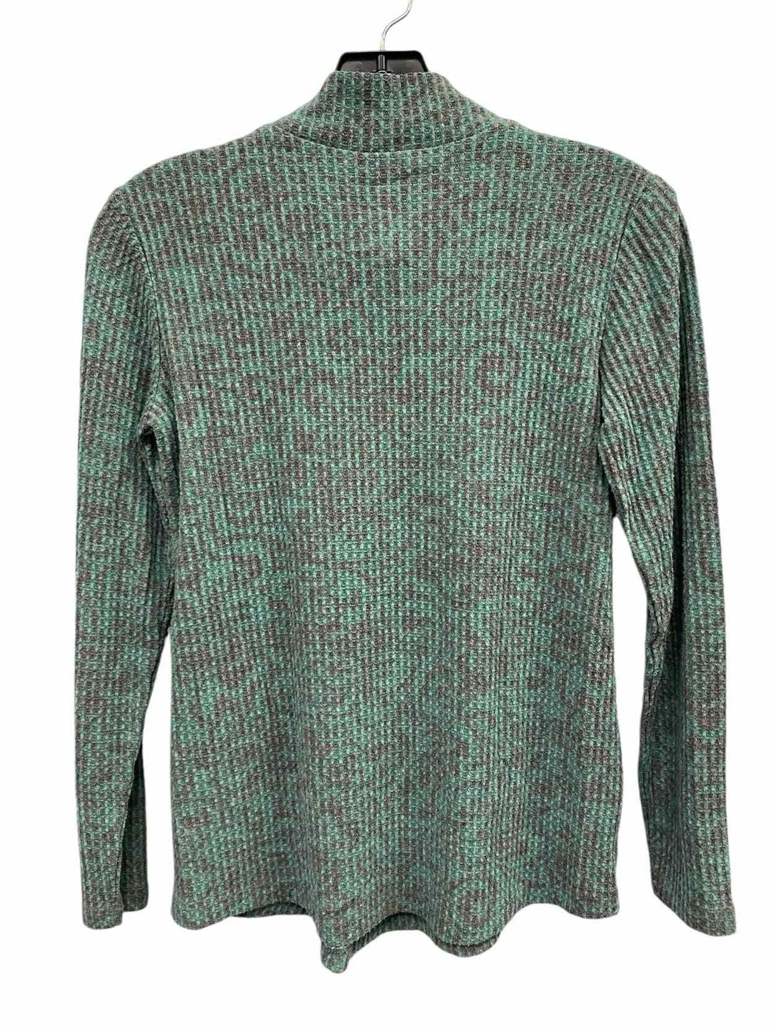 Susan Graver Size XXS Green Gray Print Long Sleeve Shirts