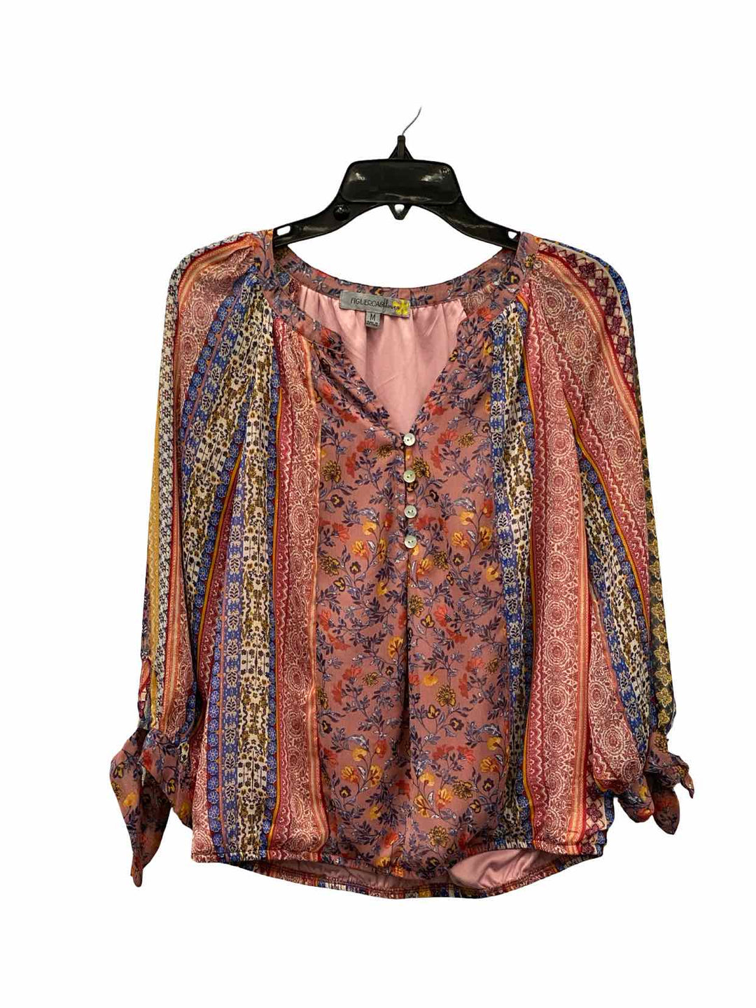 Figueroa & Flower Size M Red Multi Print Long Sleeve Shirts