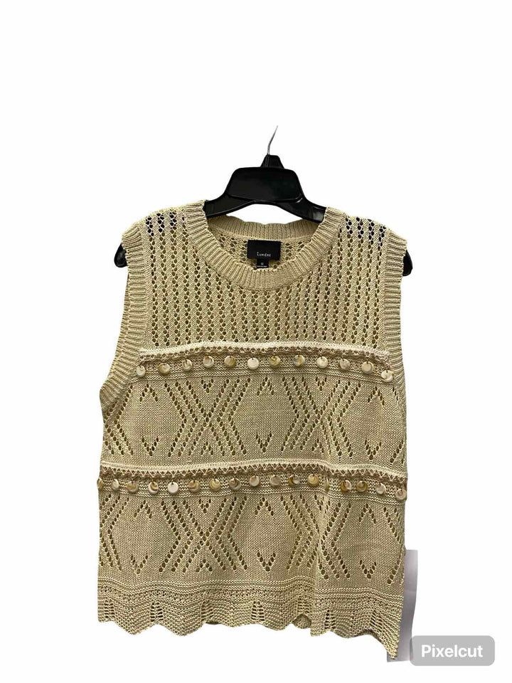 Lumiere Size M Tan Knit Vest