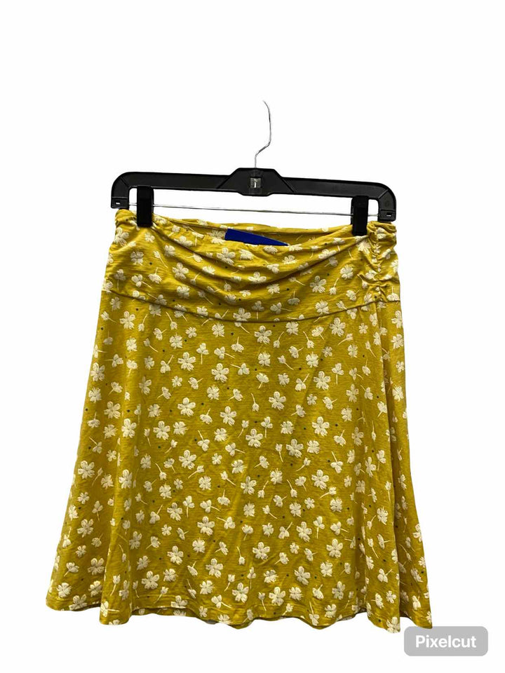 Toad & Co. Size S Yellow White Floral 48% organic cotton 48% tincel Skirt