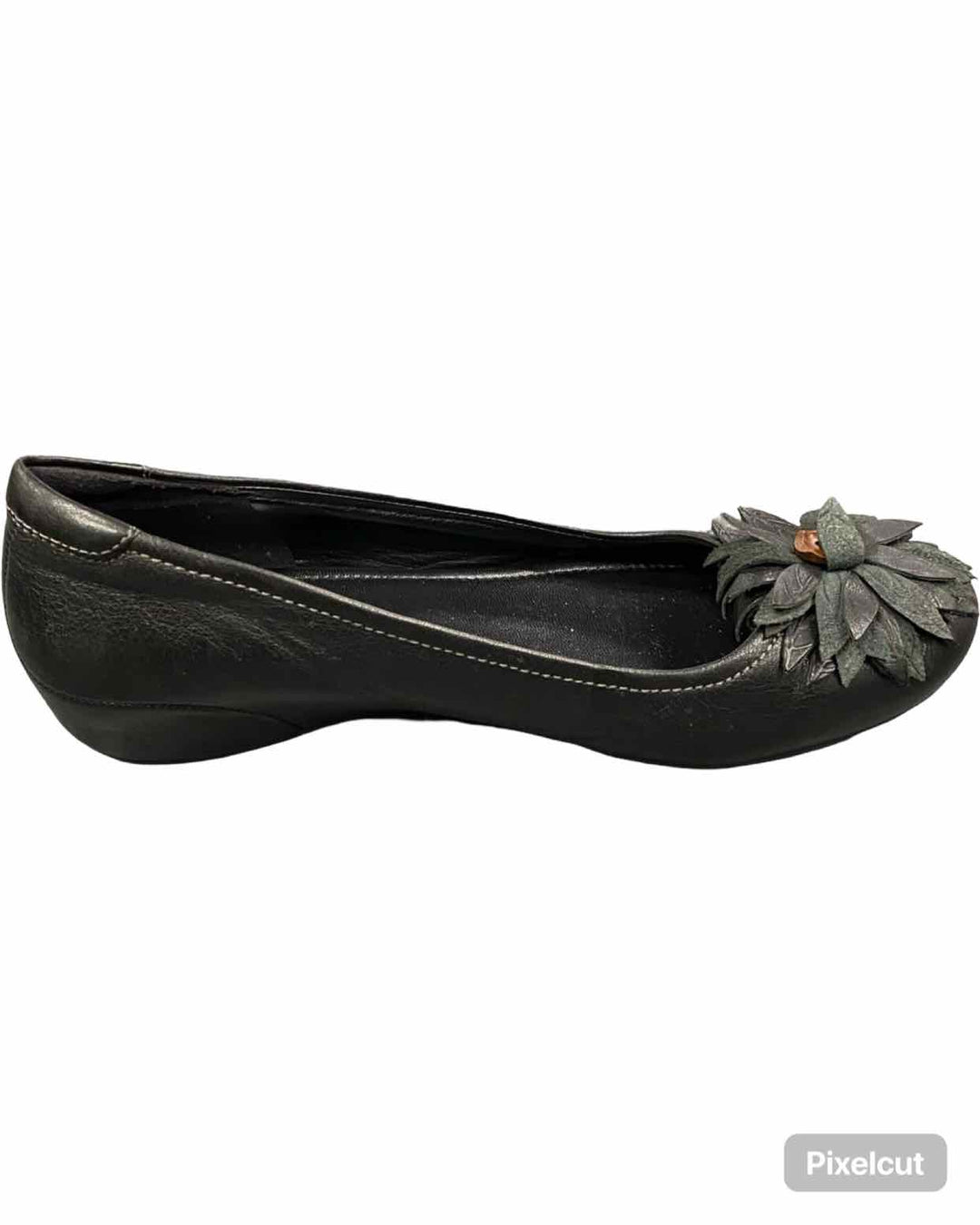 Ecco Shoe Size 40 Black Leather Mary Comfort Cushioned Flats