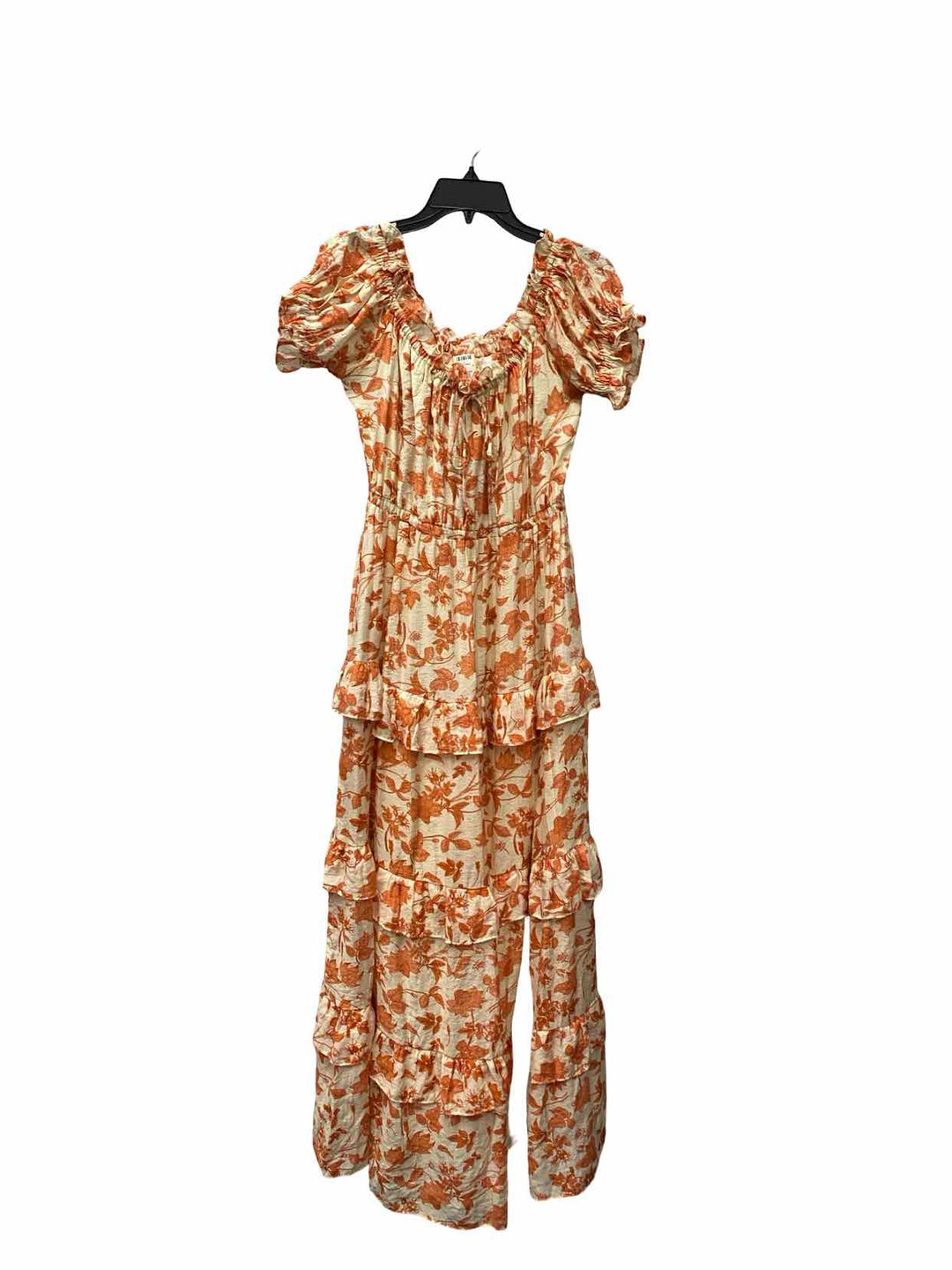 ASTR Size L Cream Orange Floral 100% cotton lined Dress