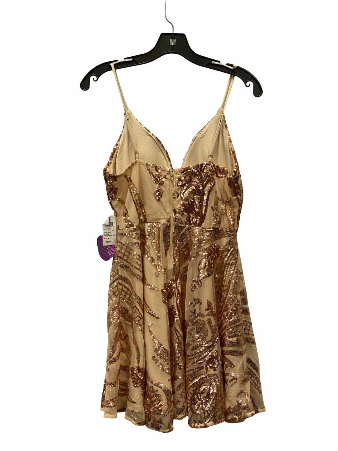 Windsor Size M Gold Tan sequined Dress