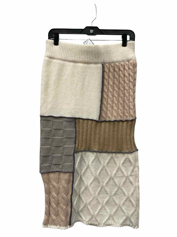 Gilli Size S Cranberry Beige Patchwork Knit Skirt