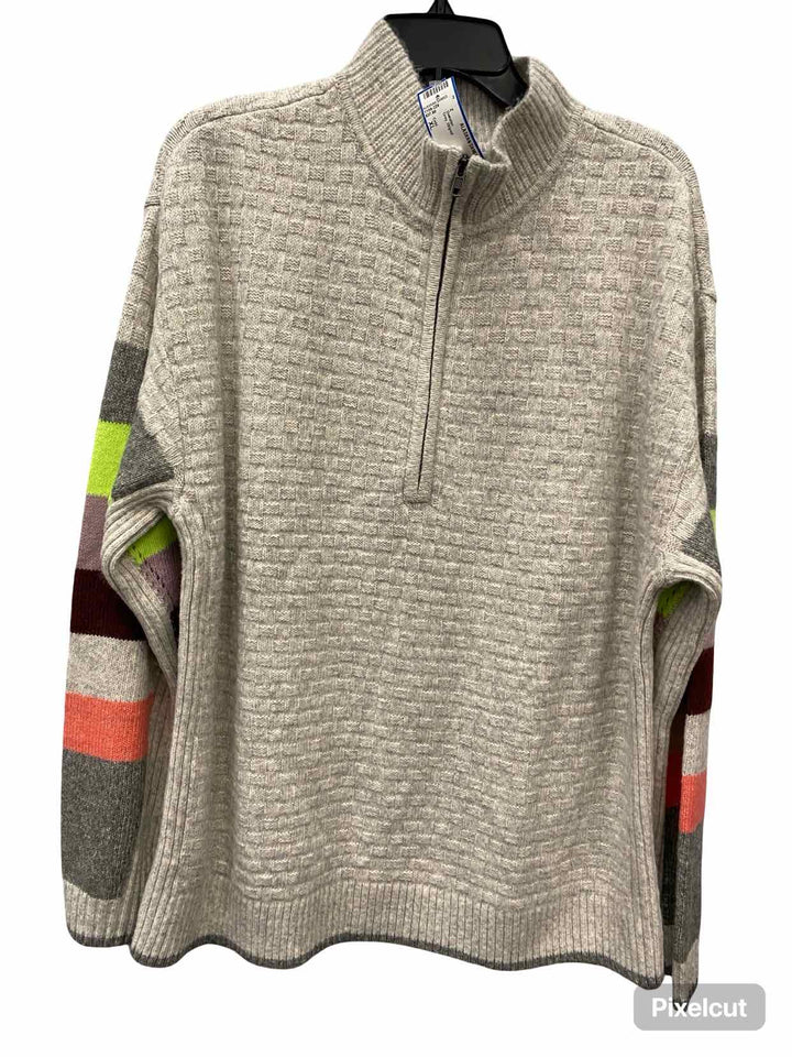 Cabi Size XL Grey Striped Sweater
