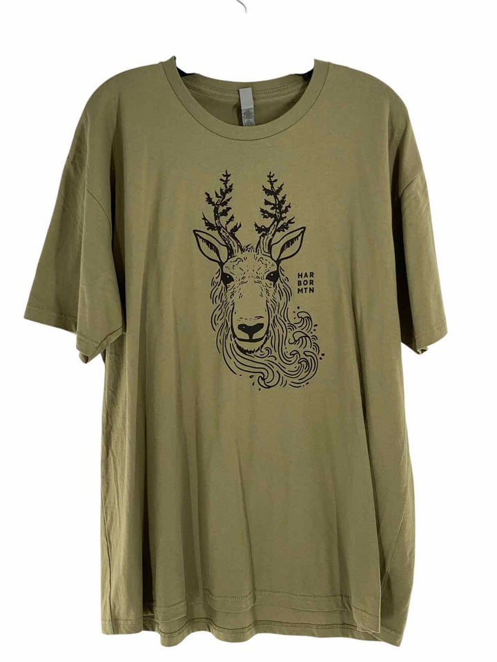 Next Level Size XXL Green Black Deer Short Sleeve Shirts