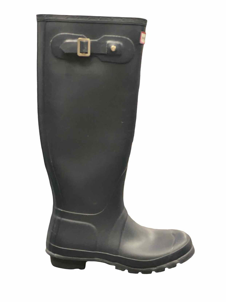 Hunter Shoe Size 8 Blue Rain Boot Boots(knee)